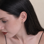 Moissanite Earrings Infinity Earrings Gold Crossover Hoop Earrings
