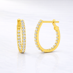 Lab Grown Diamond Huggie Earrings Small Gold Hoop Earrings
