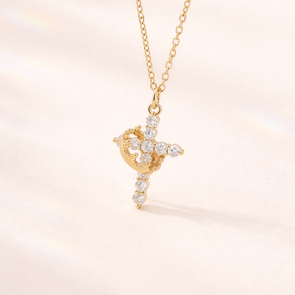 Lab Diamond Pendant With Diamond Cross Pendant And Gold Cross Pendant Design
