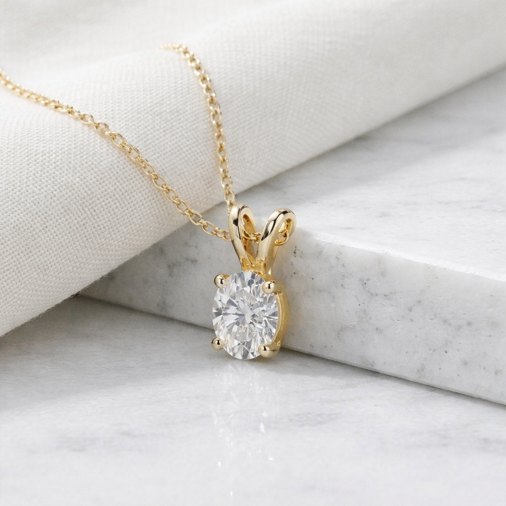 Custom Moissanite Pendant With Oval Pendant And Diamond Pendant Look By Diiro Pendants
