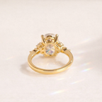 White Gold Oval Moissanite Engagement Ring With Side Diamonds
