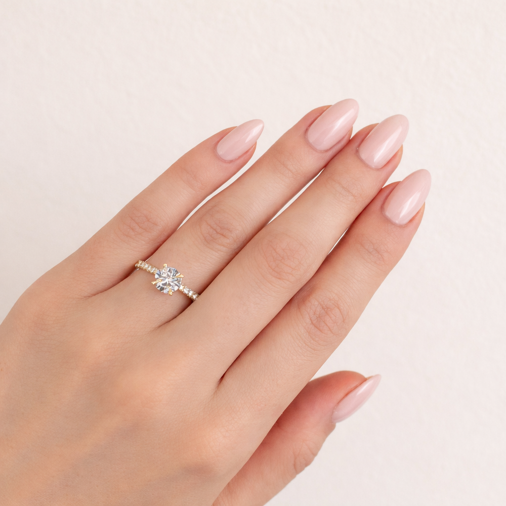 Hidden Halo Round Cut Engagement Ring