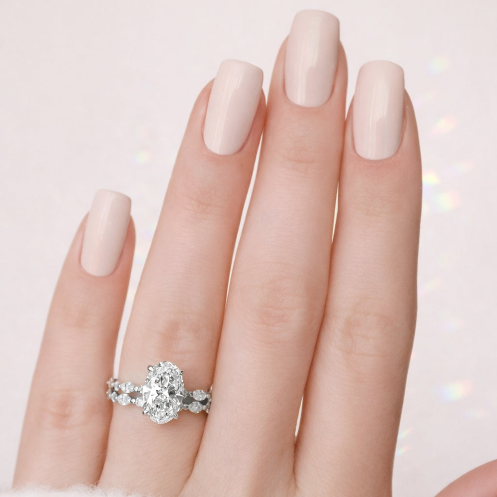 Oval Diamond Ring Wedding Band Moissanite Ring Custom Ring Diiro Ring
