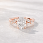 Elongated Cushion Cut Engagement Ring With Double Claw Prong Setting
