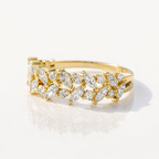 Round Cut Diamond Or Moissanite Half Eternity Wedding Band
