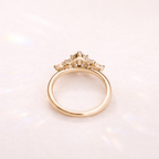 Snowdrift Style Marquise Ring With Round Diamond Accents
