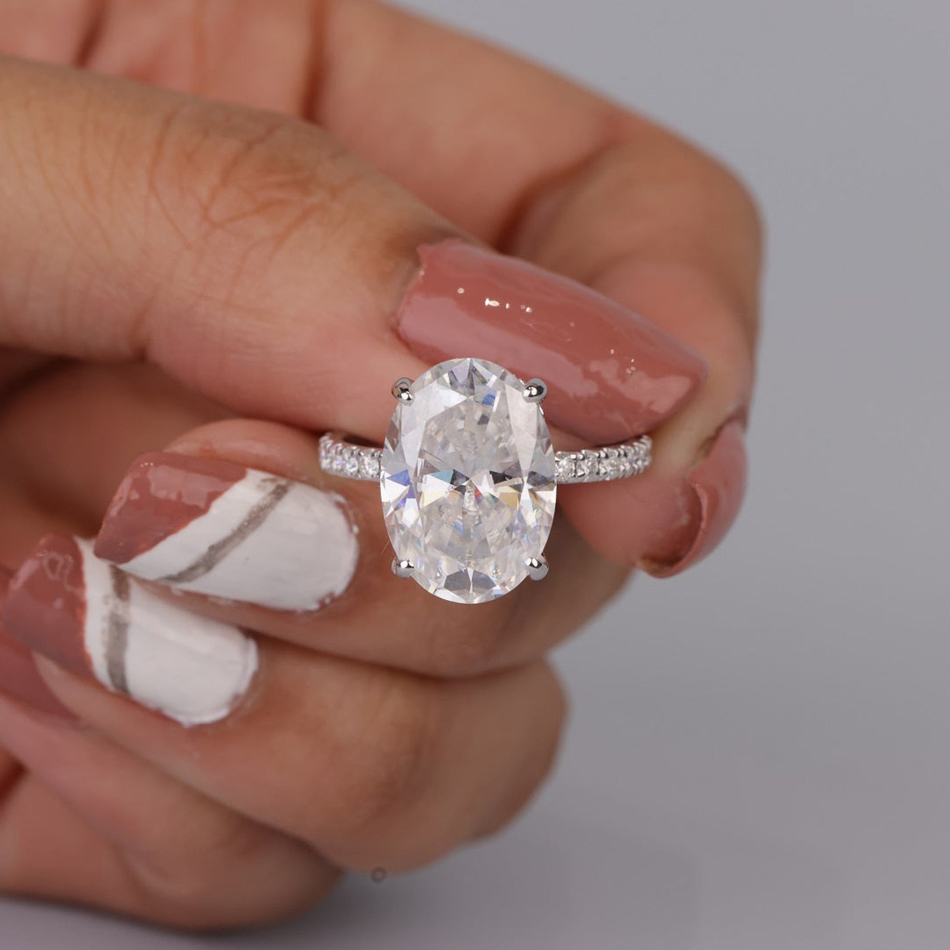 Wedding Rings Guys Oval Diamond Engagement 14K Gold Moissanite Perfect Ring

