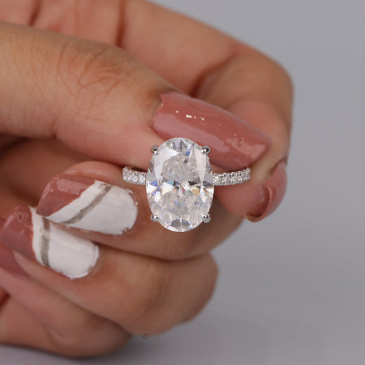 Wedding Rings Guys Oval Diamond Engagement 14K Gold Moissanite Perfect Ring
