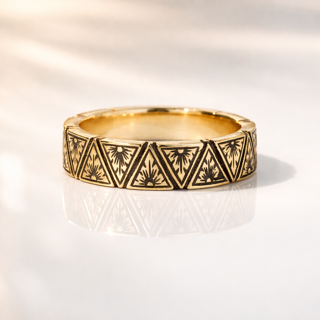 Mens Black Wedding Band Black And Gold Mens Wedding Band Art Deco Style.
