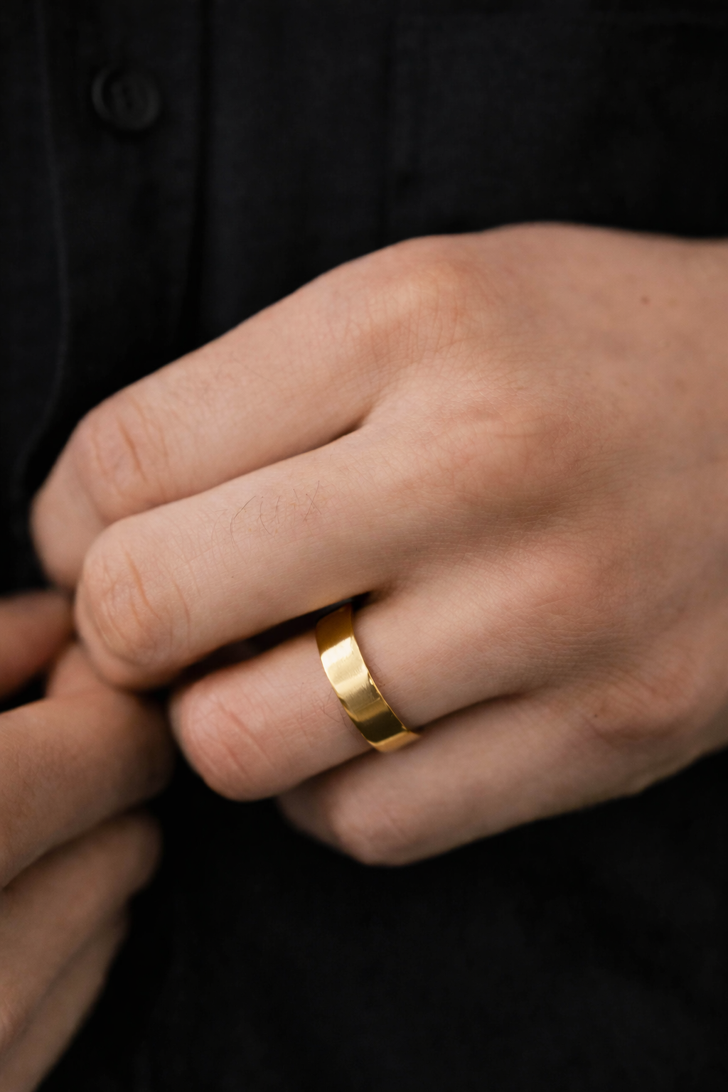 Mens Classic Gold Band Polished Traditional Wedding Band For Men
