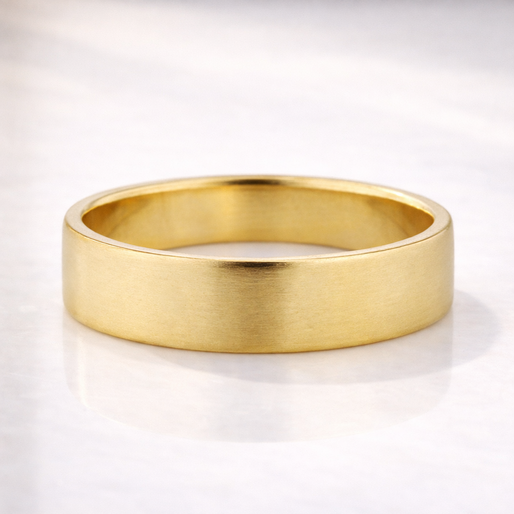 Comfort Fit Gold Ring Mens Yellow Gold Band Simple And Elegant Style
