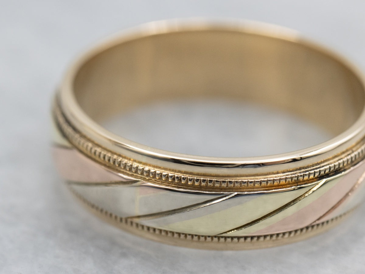 Men's Twist Wedding Band Milgrain Edge Wedding Ring Wedding Bands For Men.
