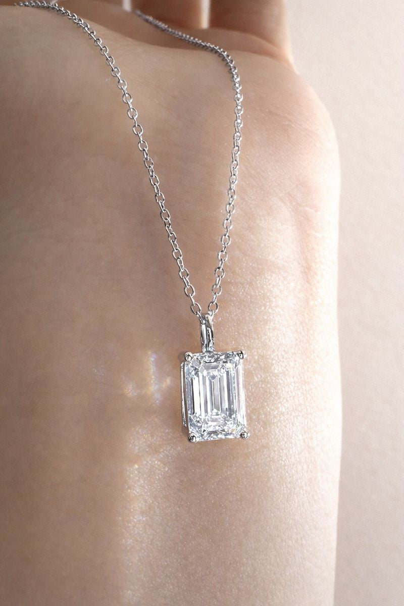 Gold Diamond Pendant Featuring Emerald Cut Diamond Pendant By Diiro Pendants
