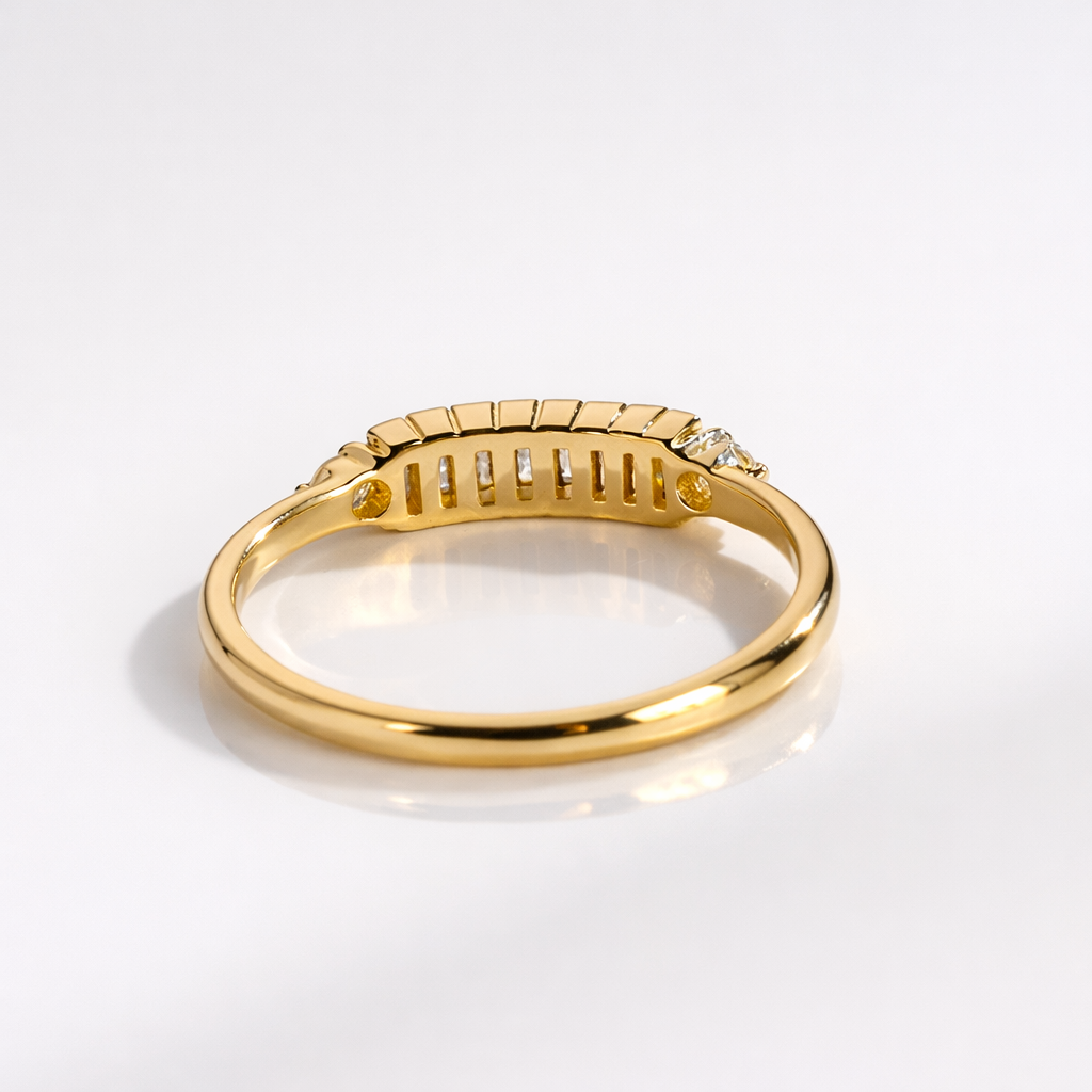 Custom Round And Baguette Diamond Or Moissanite Band