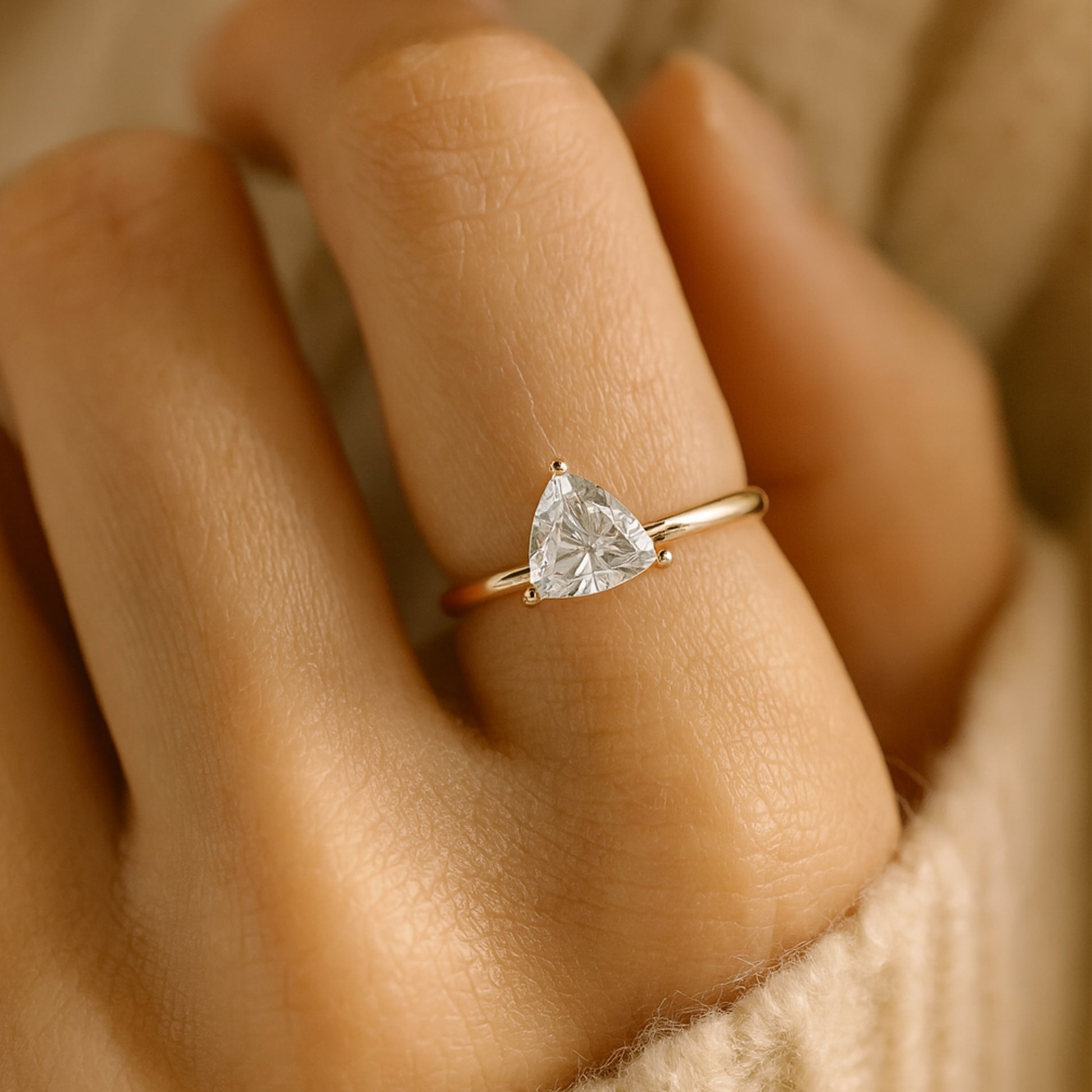 White Diamond Engagement Ring Elegant Fine Jewelry Gift