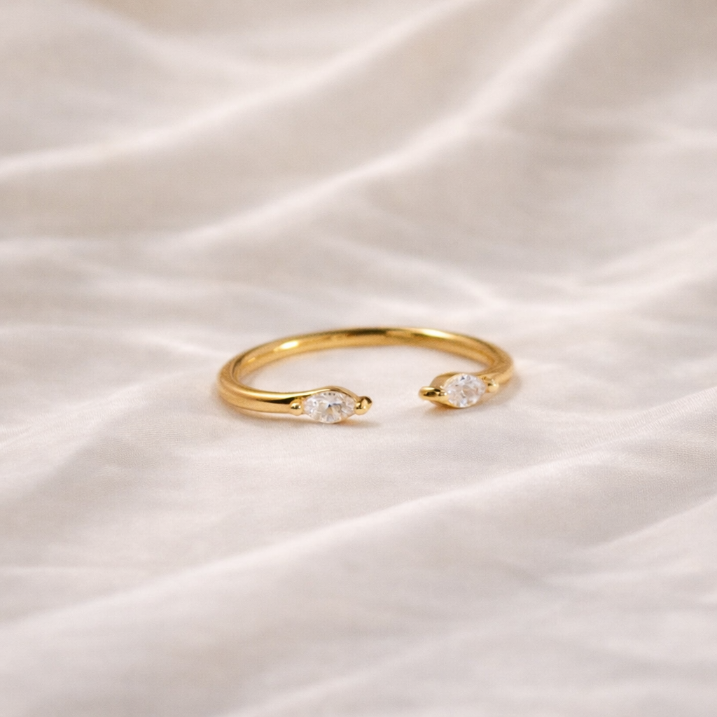 Open Marquise Wedding Band Open Gap Wedding Band Yellow Gold Custom Wedding Band.
