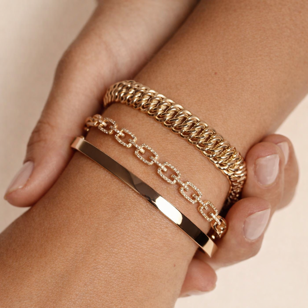 Chain link bracelet in yellow gold
