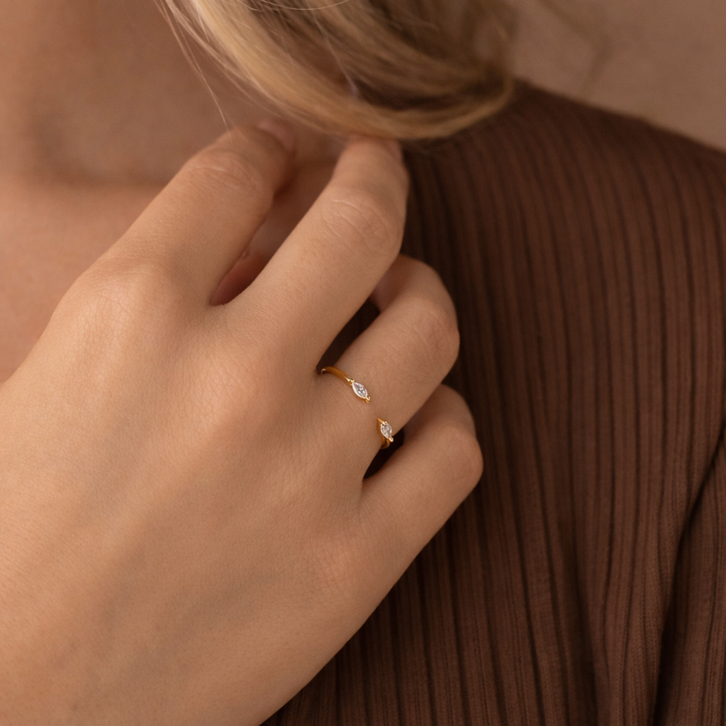 Minimalistic Wedding Band Duo Marquise Wedding Band Gold Diamond Wedding Band Diiro.
