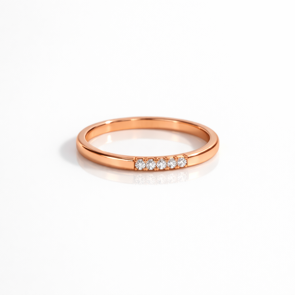 Delicate Five Stone Diamond Or Moissanite Anniversary Band
