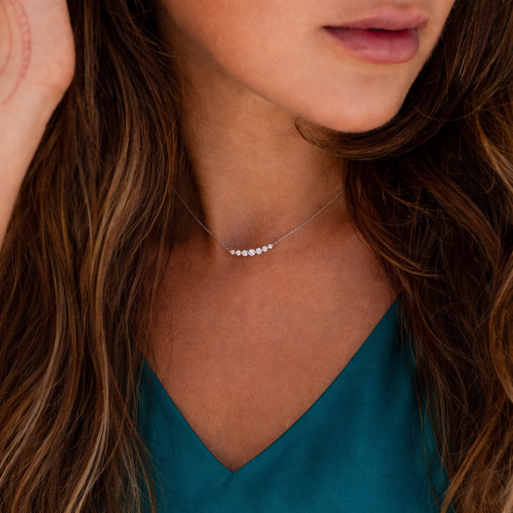 Lab Grown Diamond Pendant In 7 Diamond Pendant Floating Pendant Style
