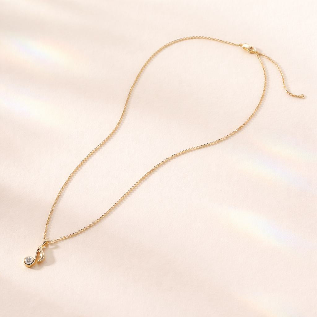 Music Inspired Pendant With Bezel Set Diamond Note Pendant In Gold Diamond Pendant Style

