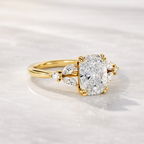 Nature Inspired Engagement Ring With Elongated Cushion Cut Center Stone
