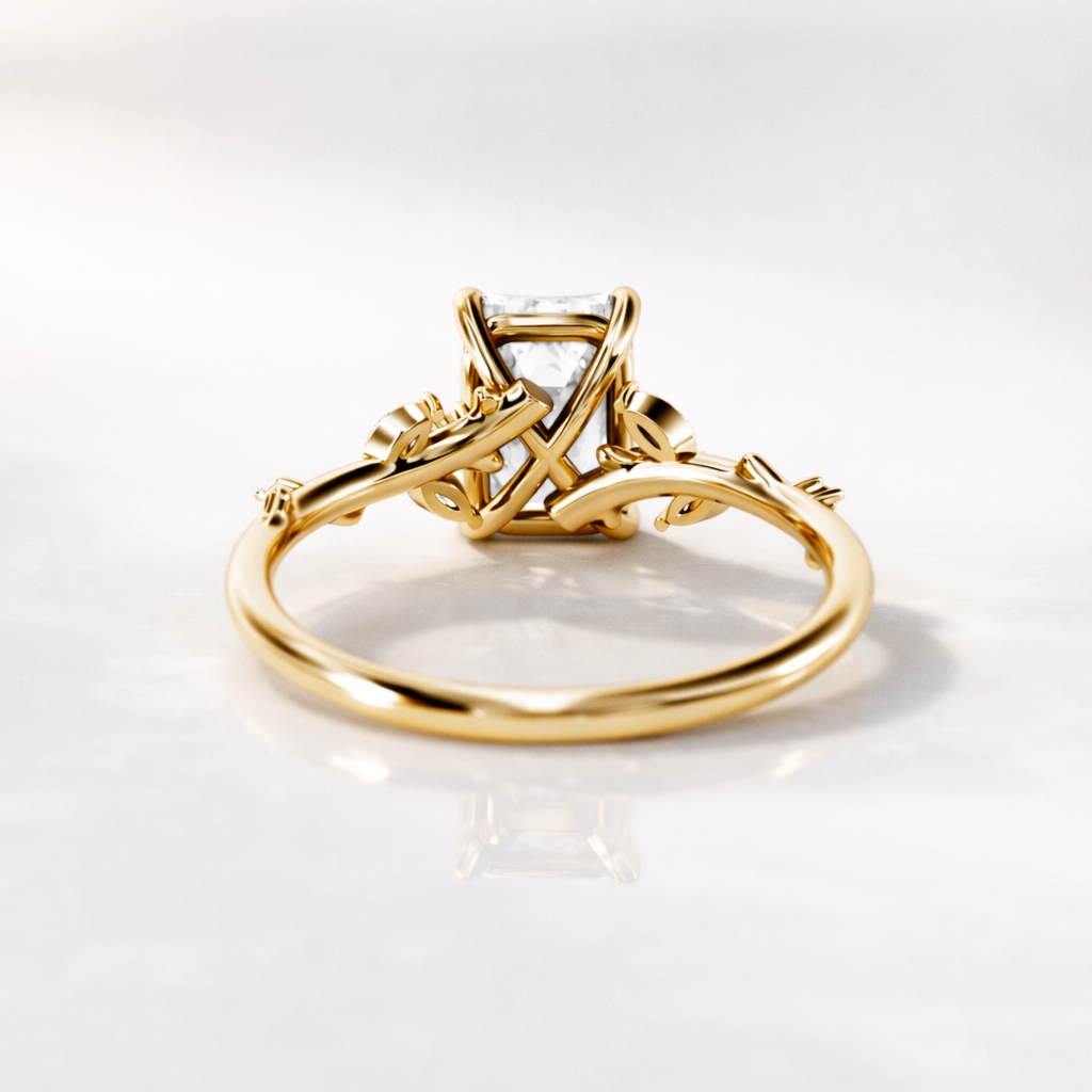 Marquise And Round Cut Side Stone Emerald Cut Engagement Ring Diiro.
