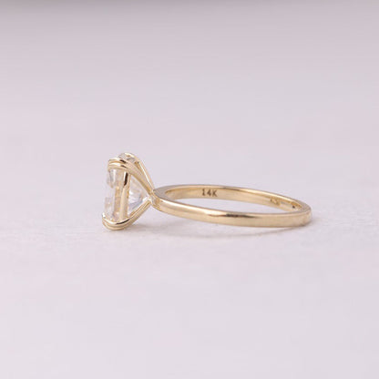 Simple Cushion Moissanite Ring, September Birthstone 14K Gold Solitaire Engagement Fine Jewelry With Sparkle
