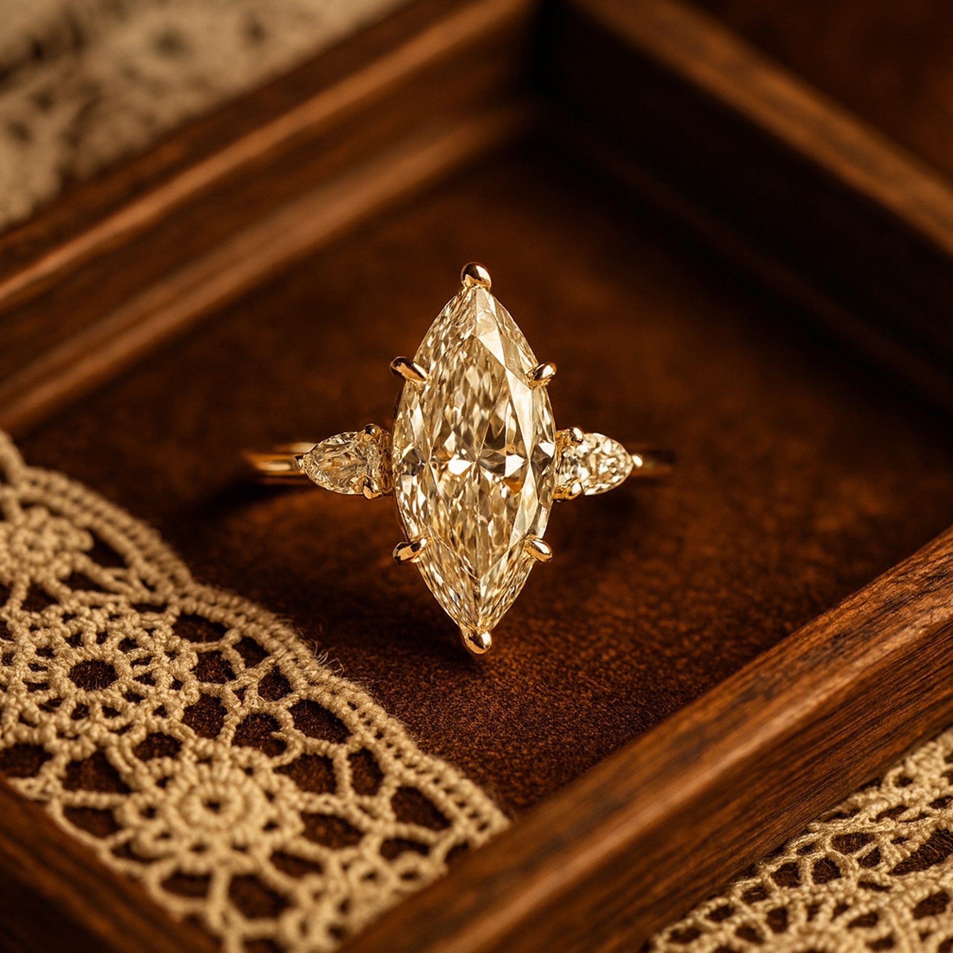 April Birthstone Moissanite Ring, Women's Marquise Cut Wedding Jewelry With Brilliant Sparkle And Style