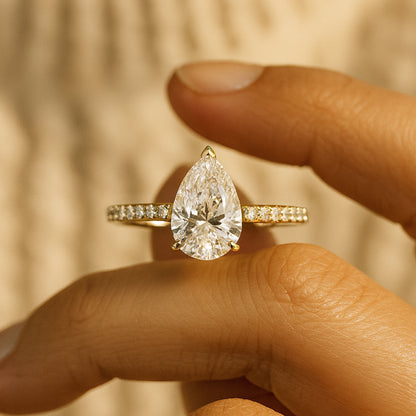 Women's Wedding Bands Pear Shaped Pavé Band Ring Engagement Anniversary Bridal Jewelry Gift Love Proposa
