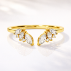 Lab grown diamond open wedding band with marquise stones
