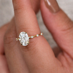 1.5 Carat Oval Diamond Ring Yellow Gold Engagement Ring Diiro Ring.
