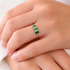 Elegant Green Emerald Statement Ring
