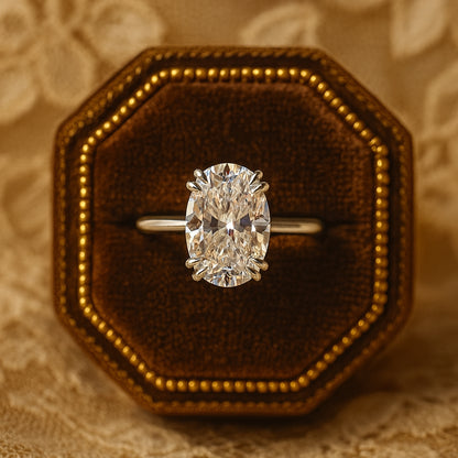 Classic Solitaire Moissanite Ring For Brides, Crafted In Oval Cut Design That Shines Like A Real Diamond.
