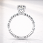Diiro Oval Cut Engagement Ring With Hidden Halo And Four Prong Design

