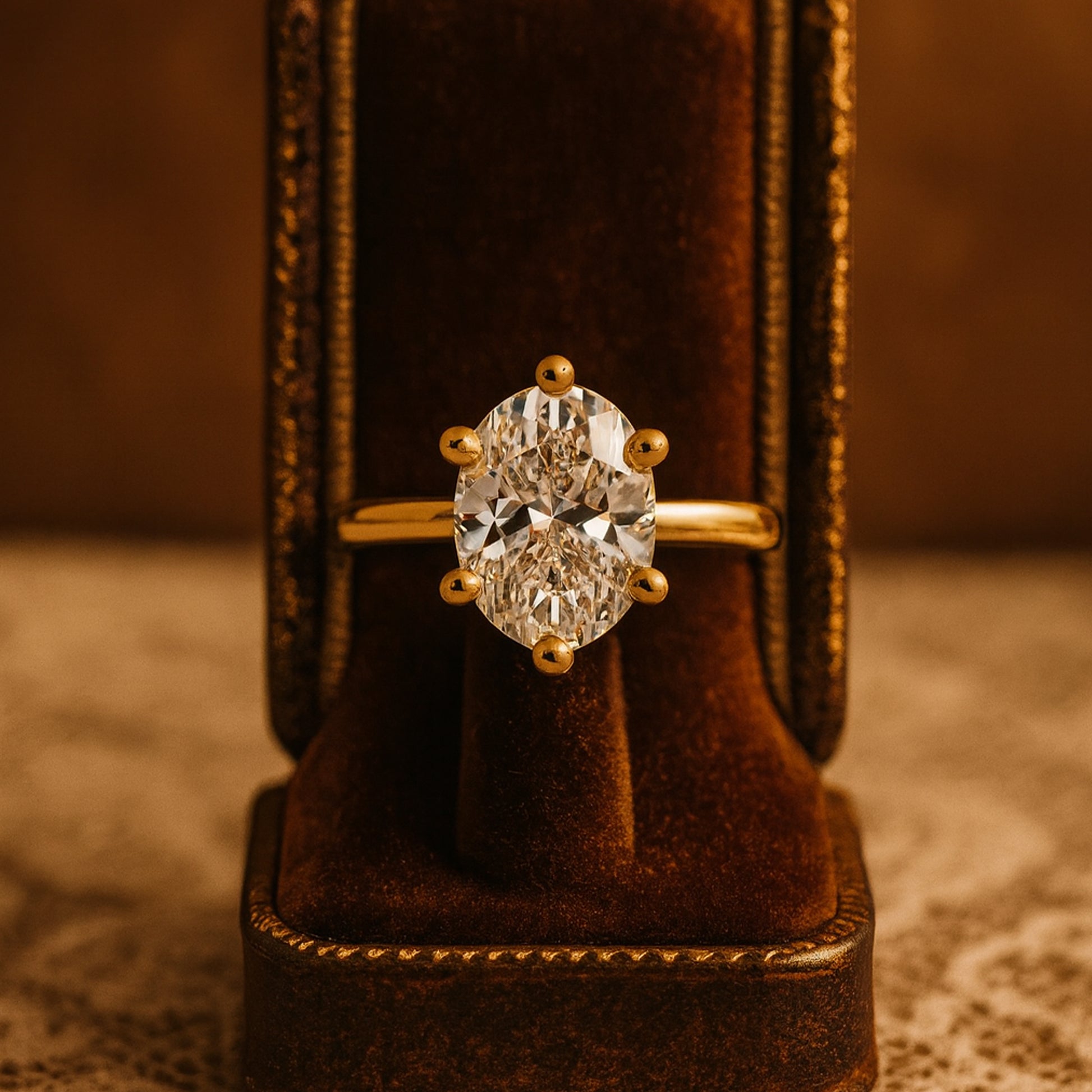 Elegant Oval Cut Moissanite Solitaire Engagement Ring In 10K Rose Gold With Diamond-Like Sparkle And Timeless Design.