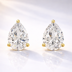 White Gold Teardrop Diamond Earrings With Screw Back
