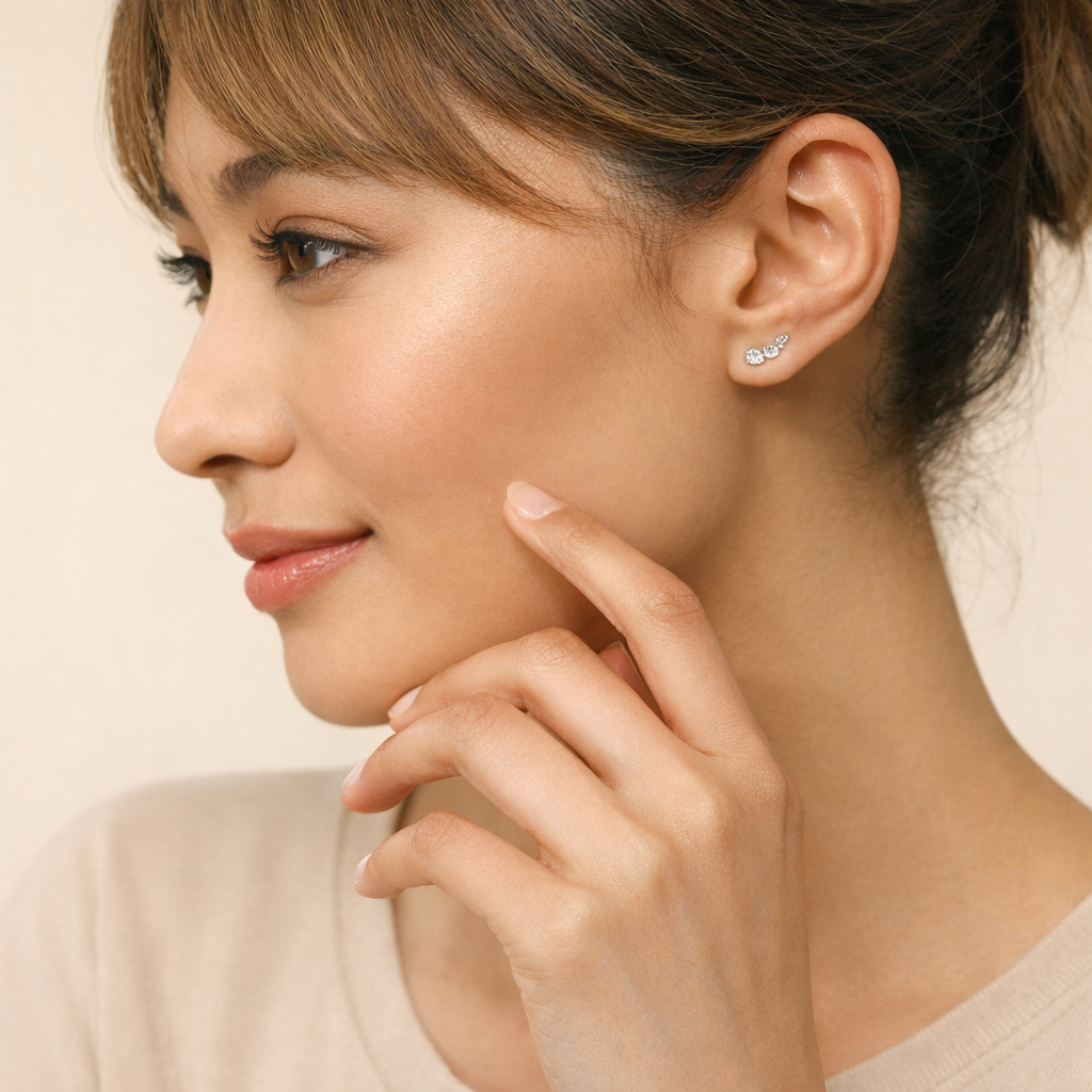 Lab Grown Diamond Pear Stud Earrings Custom Diiro Style

