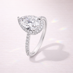 White Gold Pear Shaped Diamond Engagement Ring
