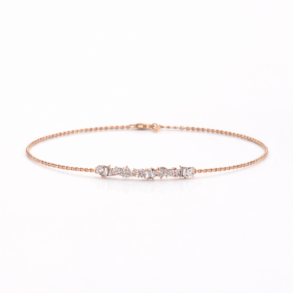 Yellow gold mixed shape diamond bracelet
