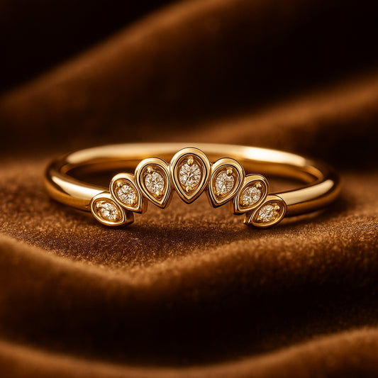 Teardrop Moissanite Bezel Set Ring, Women's Gold Engagement Jewelry With VVS1 Clarity And Brilliant Sparkle