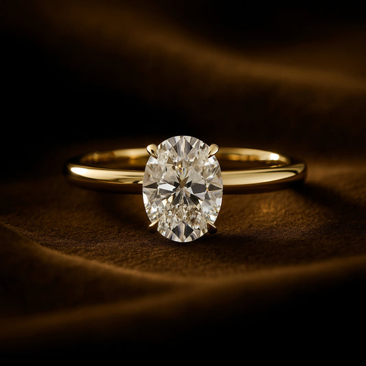 Elegant Oval Cut Moissanite Promise Ring In 10K White Gold With Diamond-Like Sparkle For Engagements And Anniversaries.