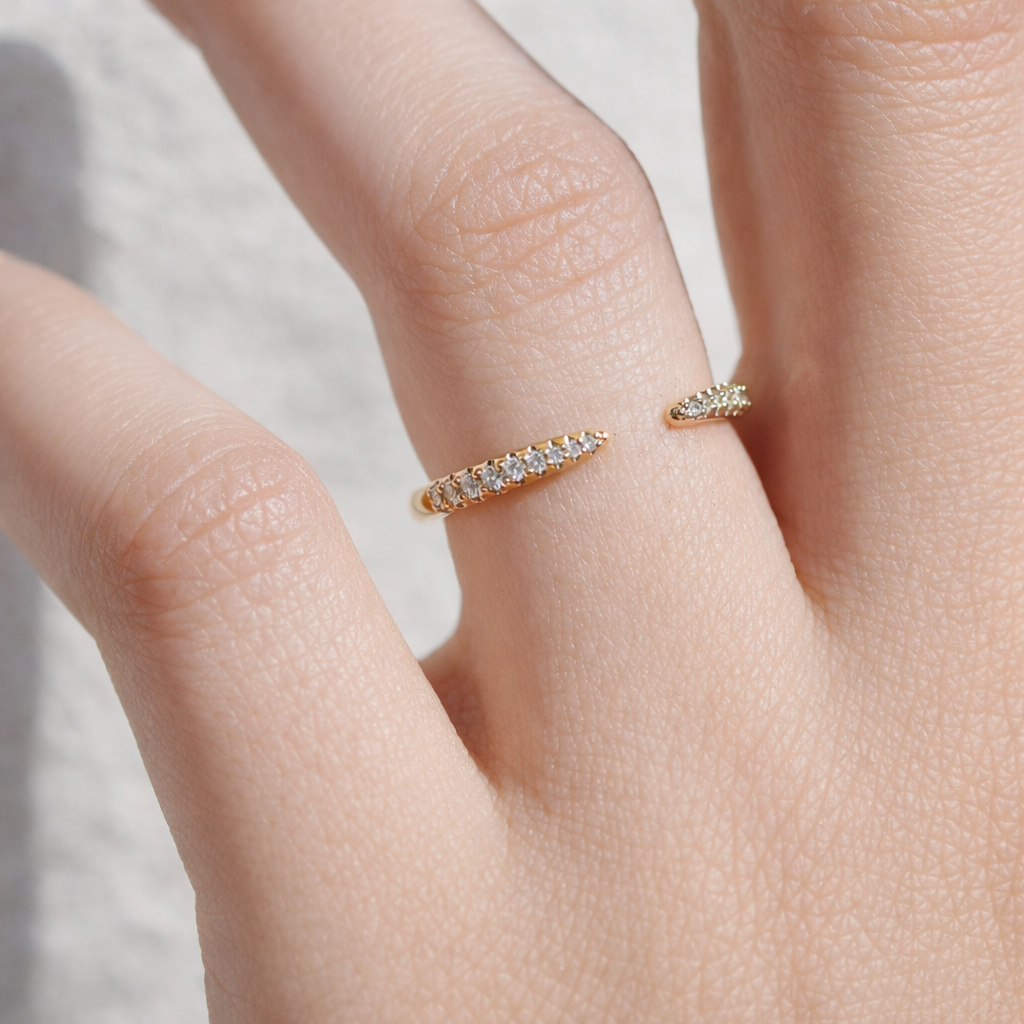Buy Wedding Band Open Wedding Ring Yellow Gold Diamond Stackable Wedding Band.
