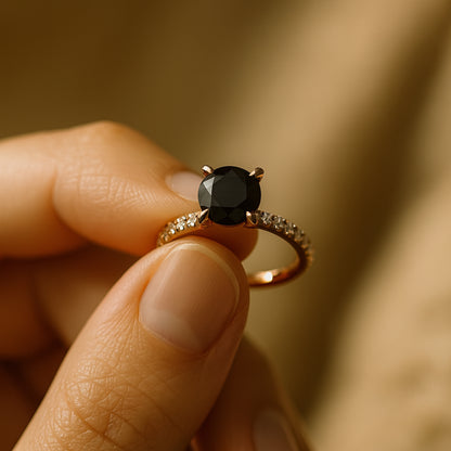 1.50 CT Black Onyx Solitaire Ring Close-Up – Premium Quality Craftsmanship
