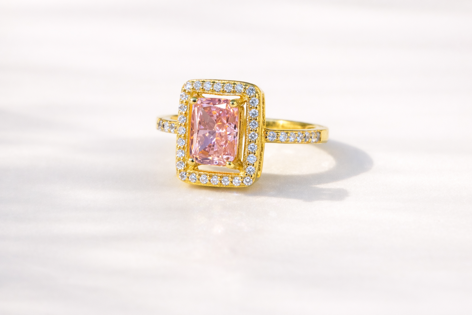 Custom Engagement Ring Radiant Cut Diamond Round Cut Pave Band.
