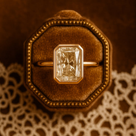 Elegant Radiant Cut Moissanite Ring For Women In White Gold, A Perfect Diamond Alternative For Weddings And Anniversaries.