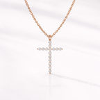 Religious Jewelry Round Cut Diamond Or Moissanite Cross Pendant
