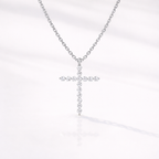Yellow Gold Pendant Moissanite Cross Pendant Religious Jewelry
