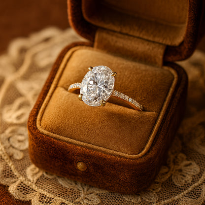 Elegant Diiro Oval Diamond Solitaire Ring In 18K Gold, Designed With A Radiant Center Diamond And Slim Band For Refined Modern Luxury.
