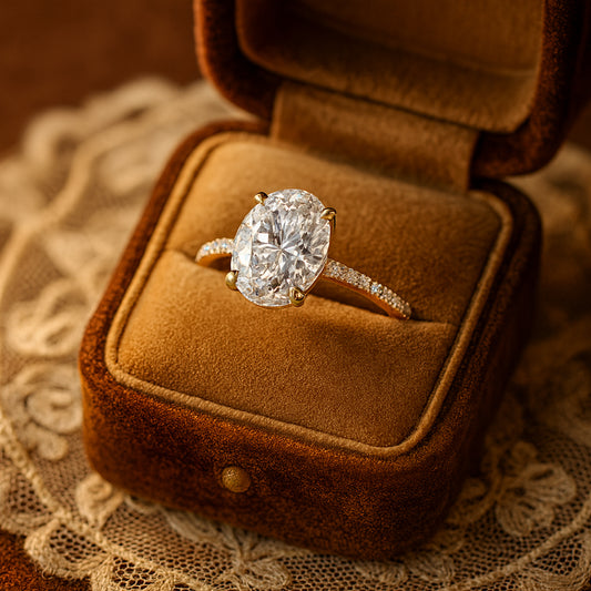 Elegant Diiro Oval Diamond Solitaire Ring In 18K Gold, Designed With A Radiant Center Diamond And Slim Band For Refined Modern Luxury.